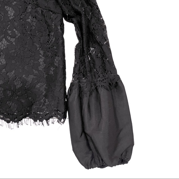 DO+BE Black Lace Long Sleeve Top - Picture 2 of 3
